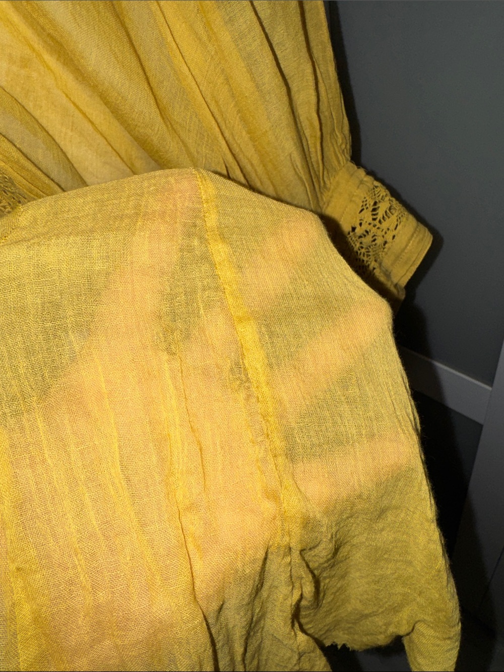 Free People Mustard Yellow Boho Pintuck Tunic - Picture 4 of 12
